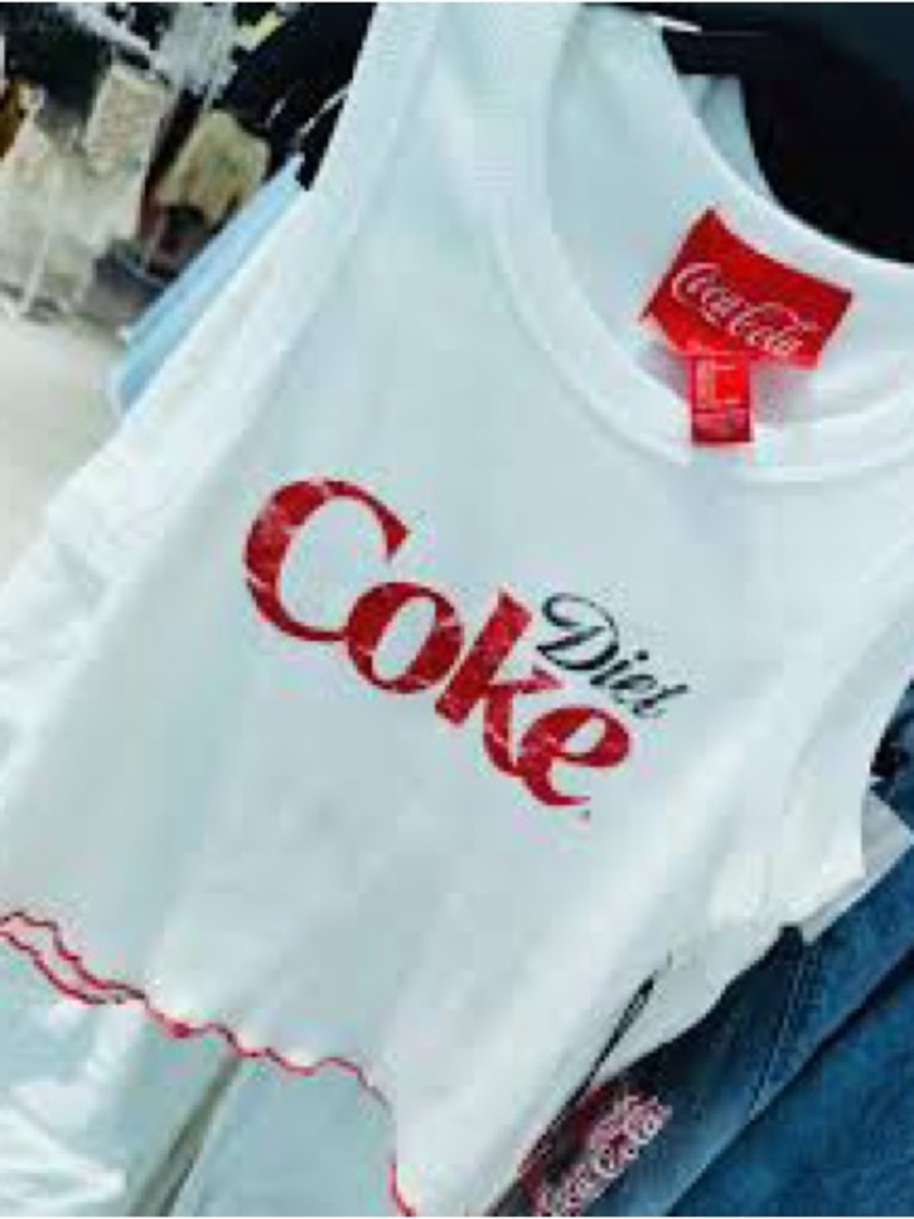 Coca Cola White Tank Top with Red 'Diet Coke' Logo